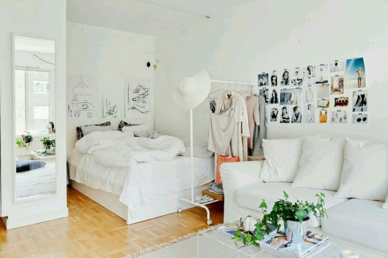 
Ảnh 14: Trang trí phòng ngủ kiểu hàn với màu trắng, giúp căn phòng sáng hơn
