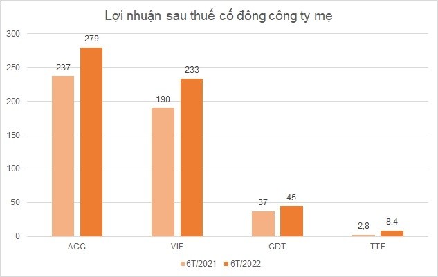 
Lợi nhuận sau thuế của cổ đông mẹ
