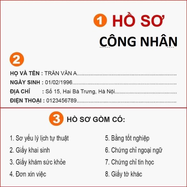 Mẫu hồ sơ xin việc công nhân