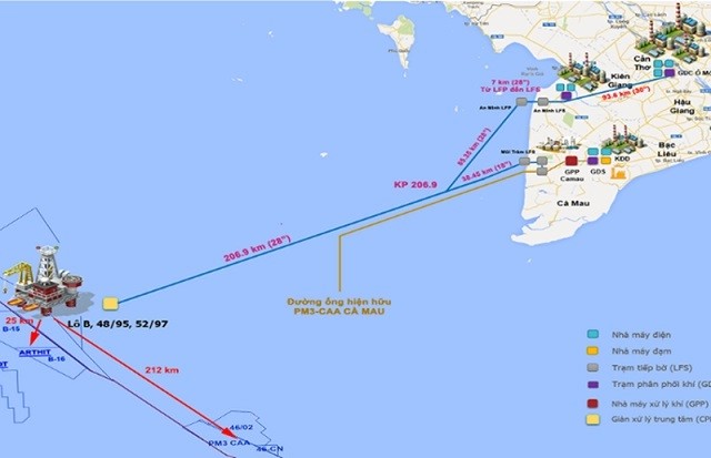 
Dự án đường ống dẫn khí Lô B - Ô Môn. Nguồn: PVN
