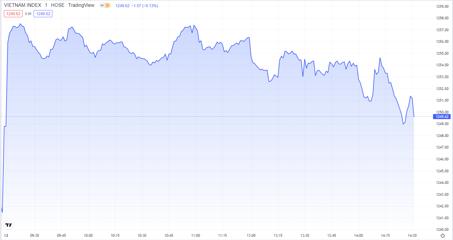 
Diễn biến VN-Index phiên hôm nay. Nguồn TradingView
