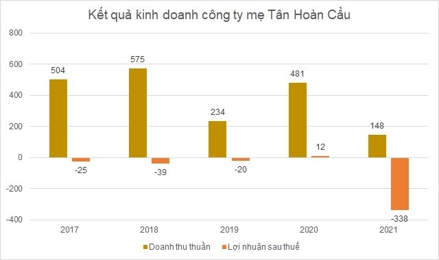 
Kết quả kinh doanh của công ty mẹ Tân Hoàn Cầu
