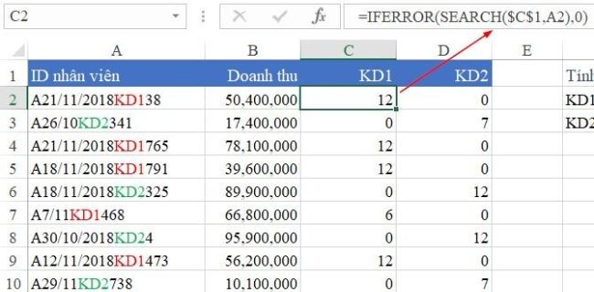 
Cách tính tổng các ô không liền nhau trong Excel bằng cách tạo cột phụ
