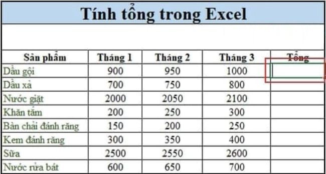 
Cách tính tổng số lượng trong Excel đơn giản
