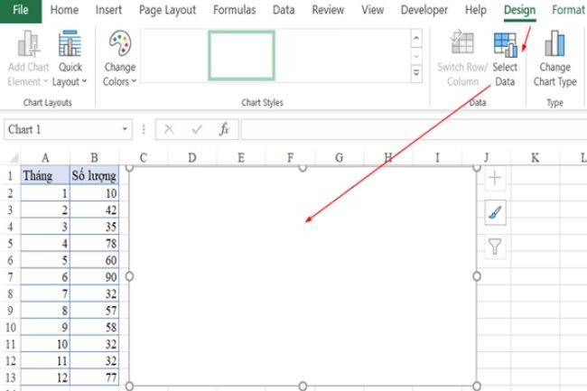 
Vẽ biểu đồ đường trong Excel bằng nạp dữ liệu thủ công
