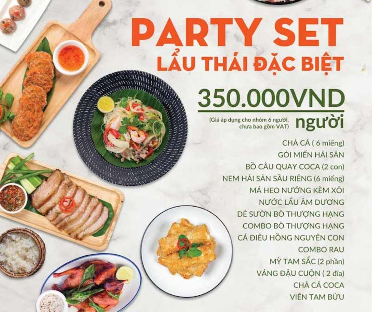 
Thực đơn có thể theo món hoặc theo set
