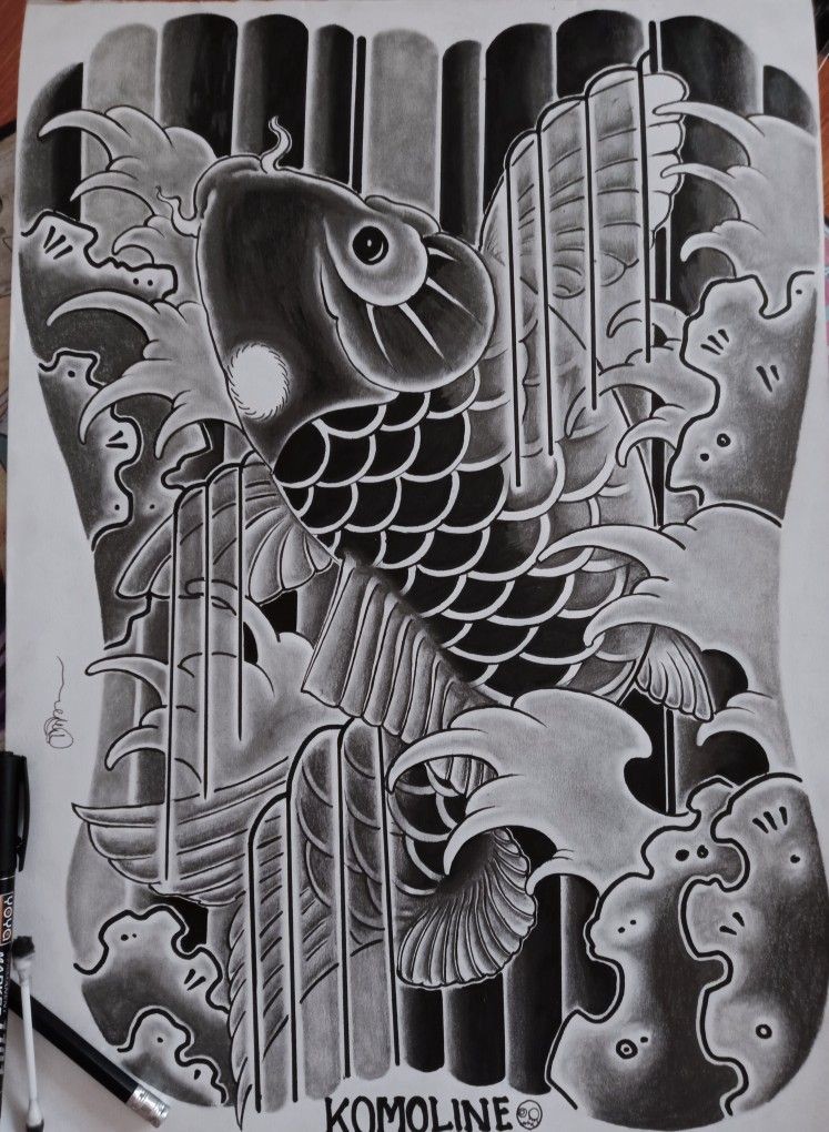 
Hình xăm cá chép kín lưng nhật cổ ( ảnh sưu tầm )
