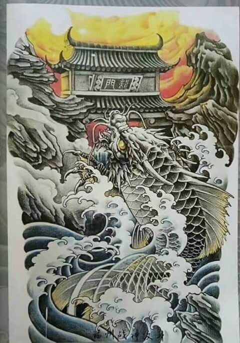 
Hình xăm cá chép lưng cho nam ( ảnh sưu tầm )
