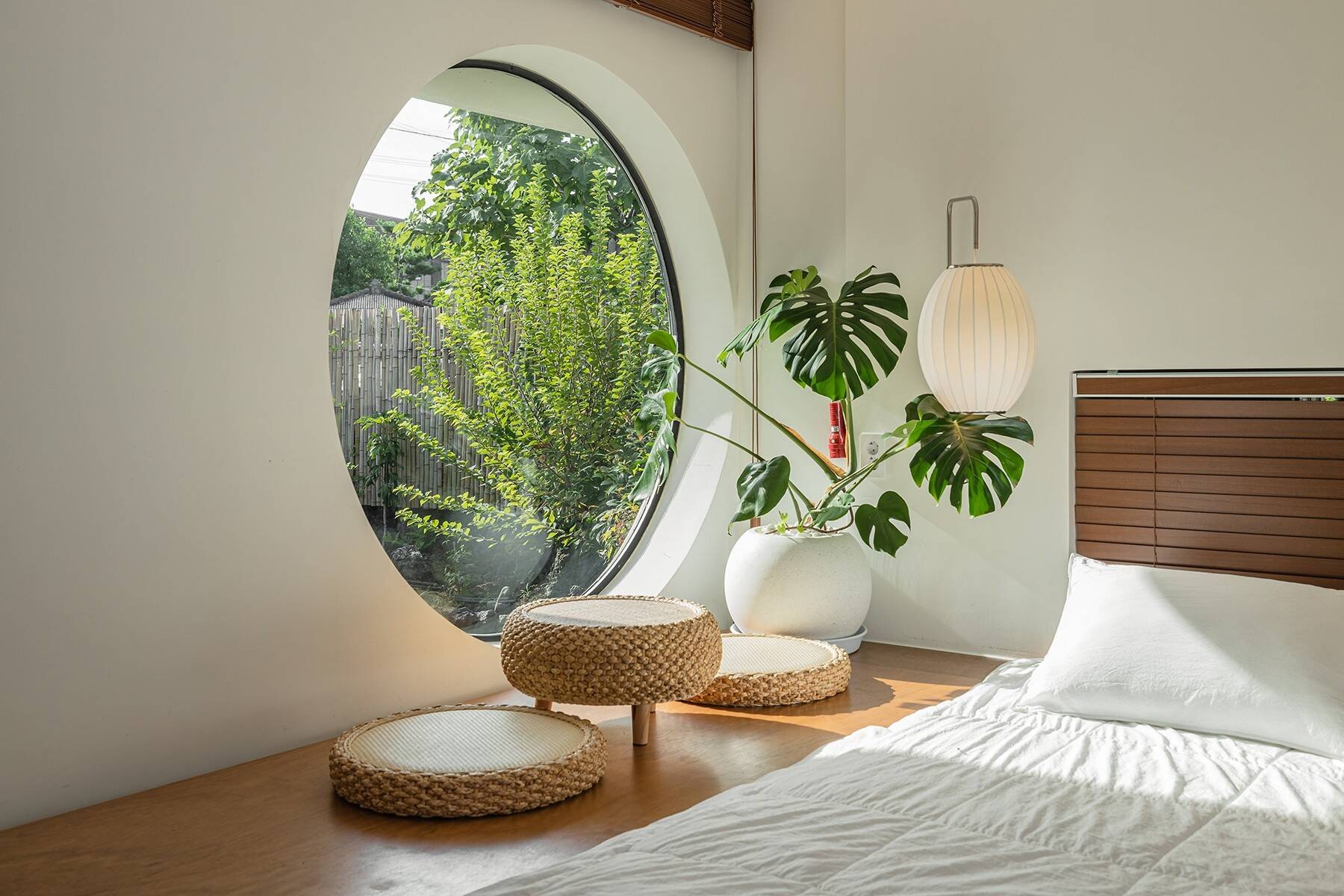 
Phòng ngủ đơn giản và ấm cúng với cây xanh giúp cho không gian thêm tươi mới
