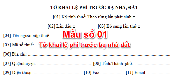 
Tờ khai lệ phí trước bạ nhà đất (Ảnh minh họa)
