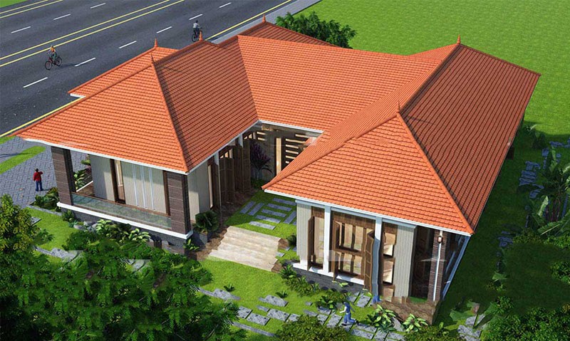 Ảnh 1: Mẫu nhà cấp 4 chữ U đẹp
