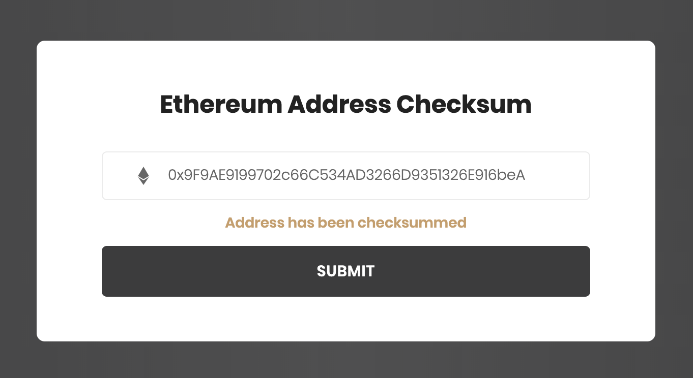 
Ethereum Address
