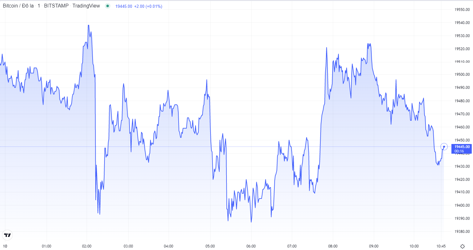Diễn biến giá Bitcoin hôm nay 10/10. Nguồn TradingView