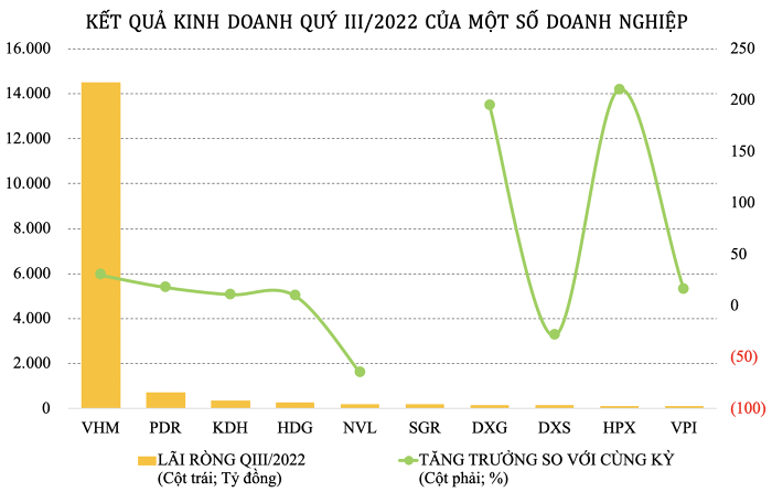 
Kết quả kinh doanh quý 3/2022 của một số doanh nghiệp
