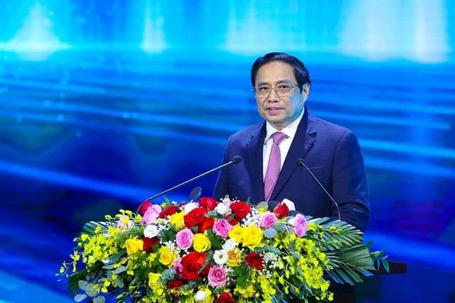 
Thủ tướng phát biểu tại lễ công bố sản phẩm đạt Thương hiệu quốc gia Việt Nam năm 2022 - Ảnh: VGP/Nhật Bắc
