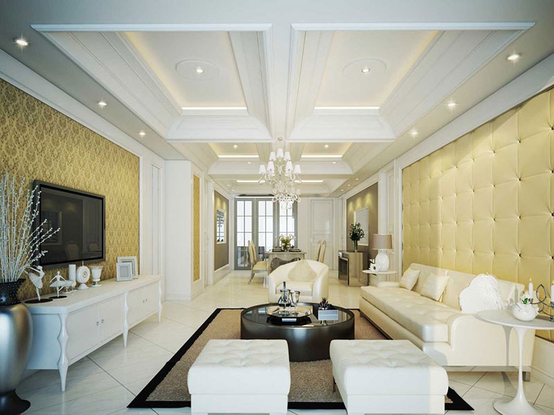 Mẫu trần thạch cao chung cư đẹp, diện tích nhỏ