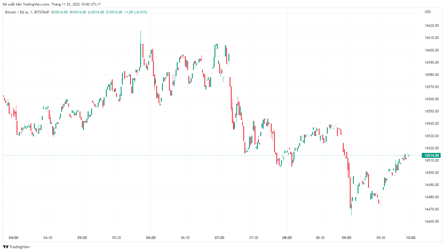 
Diễn biến giá Bitcoin hôm nay 25/11
