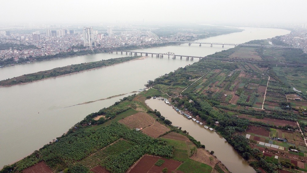 
Khu vực bãi giữa sông Hồng được dự tính tổ chức khu chức năng không gian cảnh quan nông nghiệp du lịch.
