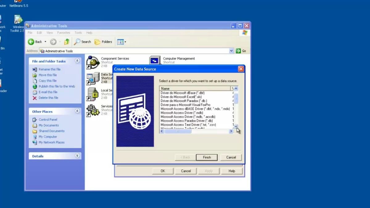 
Cách tạo DSN ODBC khá phức tạp
