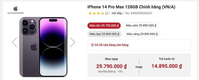 
Phiên bản iPhone Pro Max màu tím đã rẻ hơn những màu khác
