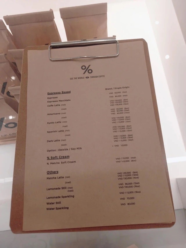 
Menu của % Arabica
