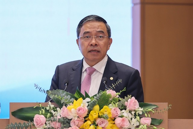 
Ông Phạm Thiếu Hoan, Chủ tịch HĐQT Vinhomes phát biểu tại Hội nghị.
