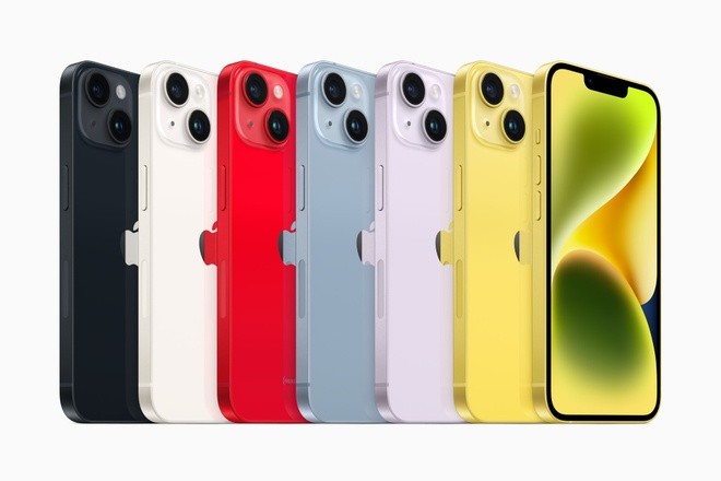 
Các màu sắc hiện có của hai mẫu iPhone 14 và iPhone 14 Plus
