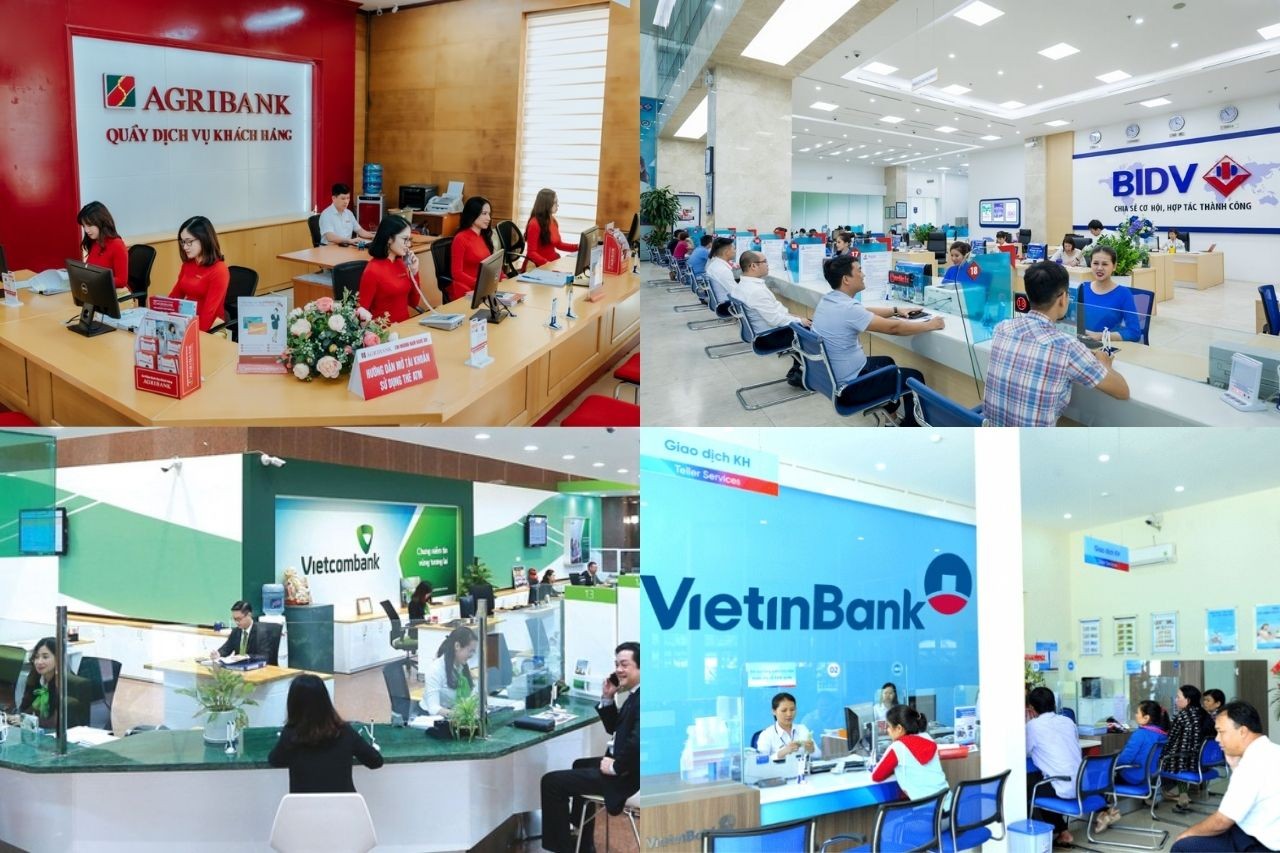 
Nhóm ngân hàng Big 4 của Việt Nam gồm BIDV, Vietcombank, VietinBank, Agribank.
