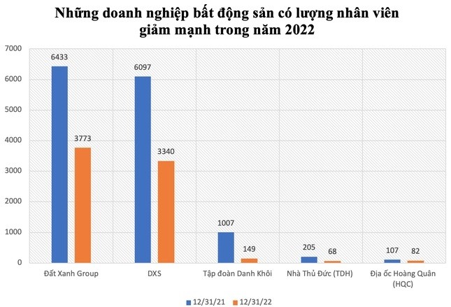 
Những doanh nghiệp bất động sản có lượng nhân viên giảm mạnh trong năm 2022
