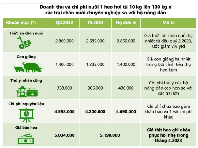 
Để nuôi một con heo hơi từ 10kg lên 100kg trung bình mỗi hộ chăn nuôi nhỏ lẻ phải mất tối thiểu 4,7 triệu đồng mới có thể hòa vốn
