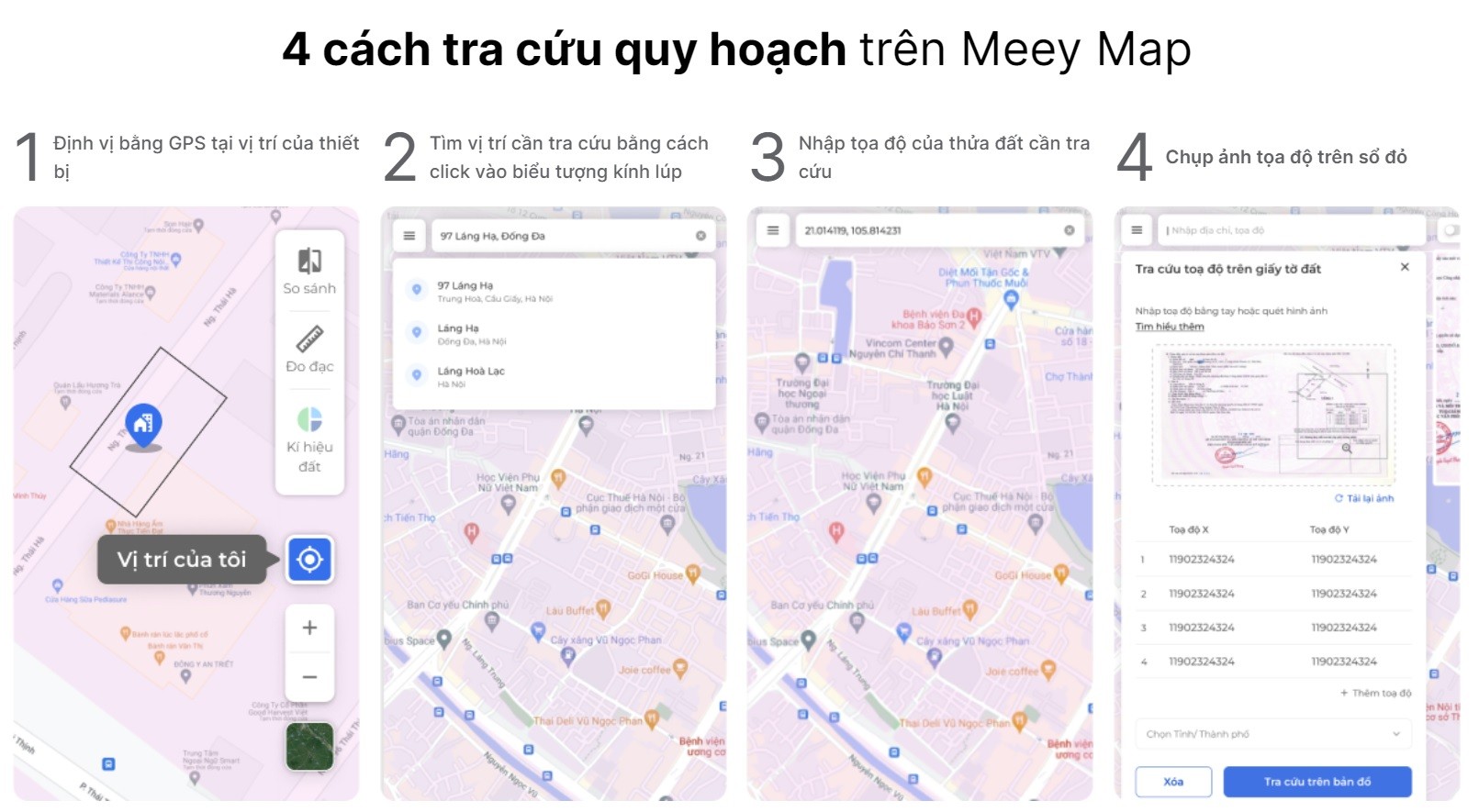 
Cách tra cứu quy hoạch trên Meey Map cũng khá thuận tiện, dễ dàng.
