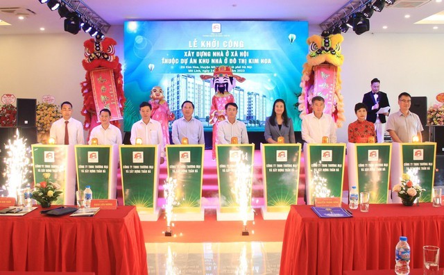 
Lễ khởi công xây dựng nhà ở xã hội thuộc Dự án khu nhà ở đô thị Kim Hoa tại Mê Linh, Hà Nội.
