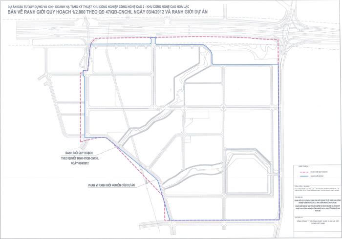 
Bản vẽ quy hoạch KCN công nghệ cao 2 - Khu công nghệ cao Hoà Lạc
