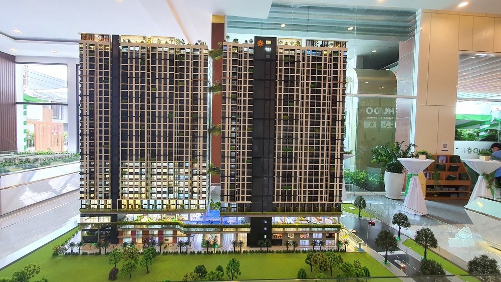 Phố cảnh dự án Phú Đông SkyOne tại Bình Dương của Phú Đông Group, mức giá bán dự kiến từ 1,2 - 1,5 tỷ đồng/căn.