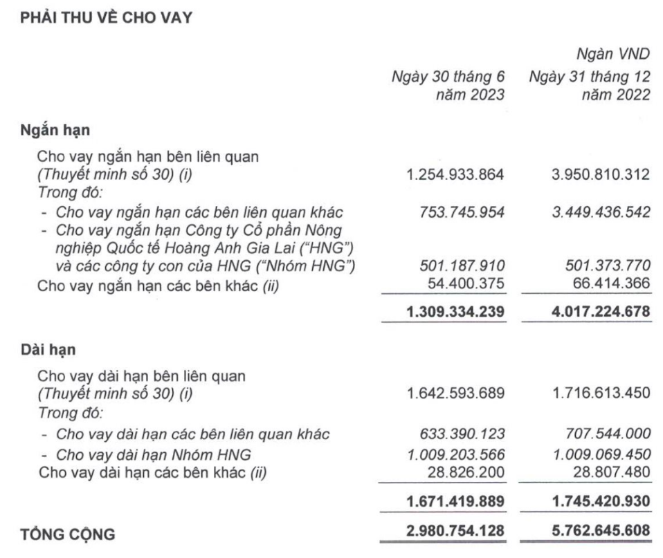 
Tính đến ngày 30/6/2023, tổng tài sản của Hoàng Anh Gia Lai là 21.342 tỷ đồng
