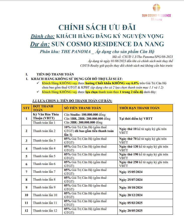 
Chính sách ưu đãi và tiến độ thanh toán phân khu The Panoma từ tháng 8/2023 - ảnh 1
