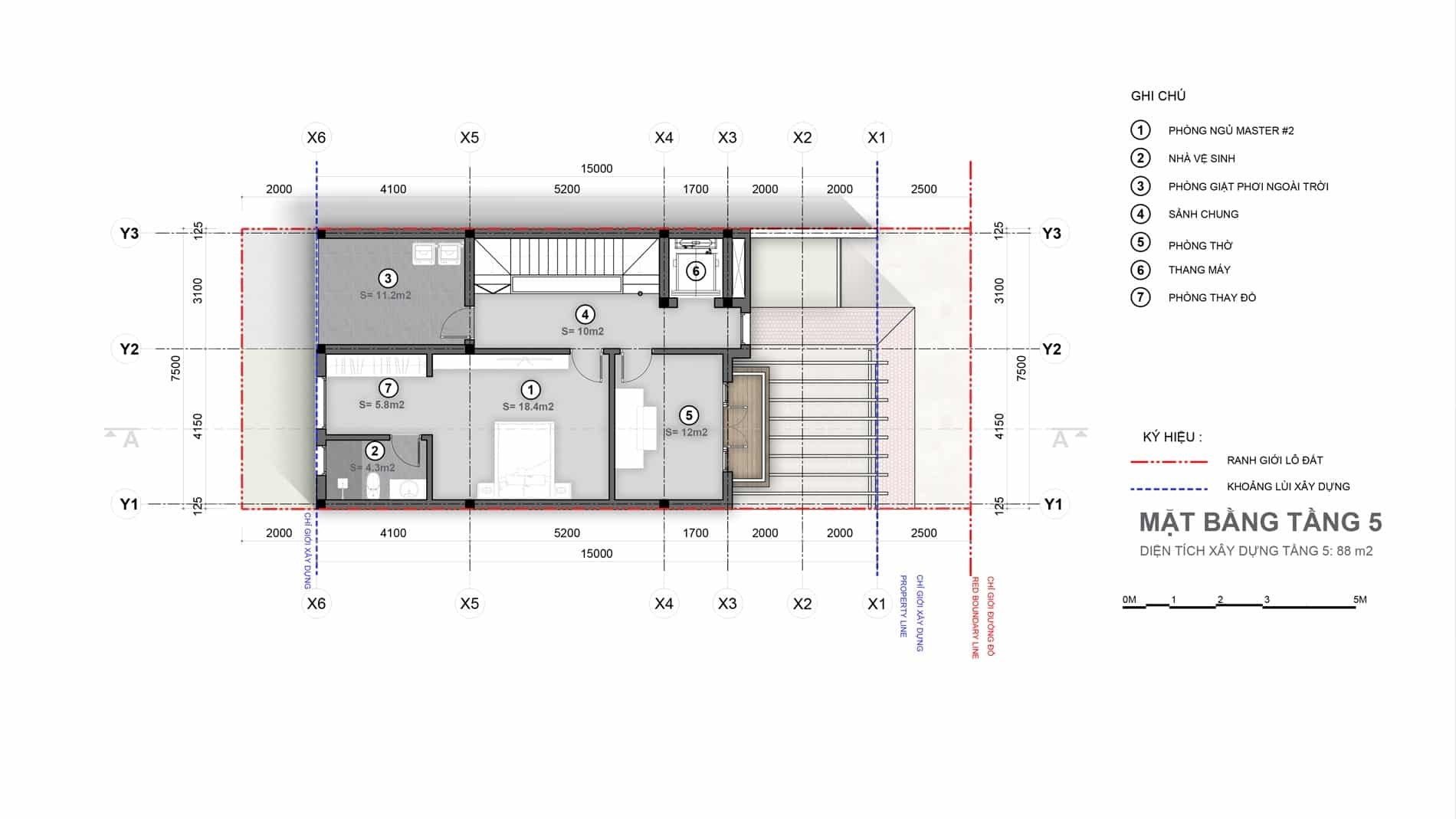 
Mặt bằng tầng 5 nhà phố thương mại - Townhouse tại Sunneva Island

