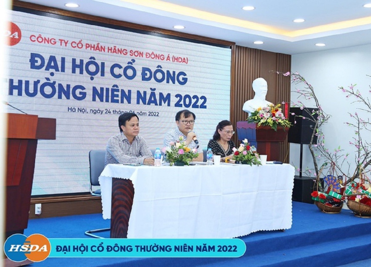 

Vào ngày 24/6/2022, công ty Cổ phần Hãng Sơn Đông Á (HDA) đã tổ chức thành công Đại hội đồng cổ đông thường niên năm 2022
