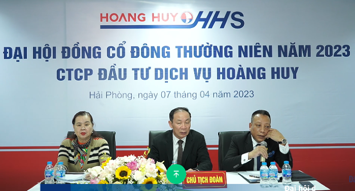 
Sáng ngày 7/4/2023, CTCP Đầu tư Dịch vụ Hoàng Huy (Mã chứng khoán: HHS) đã tiến hành tổ chức Đại hội đồng cổ đông (ĐHĐCĐ) thường niên năm 2023 theo hình thức trực tuyến
