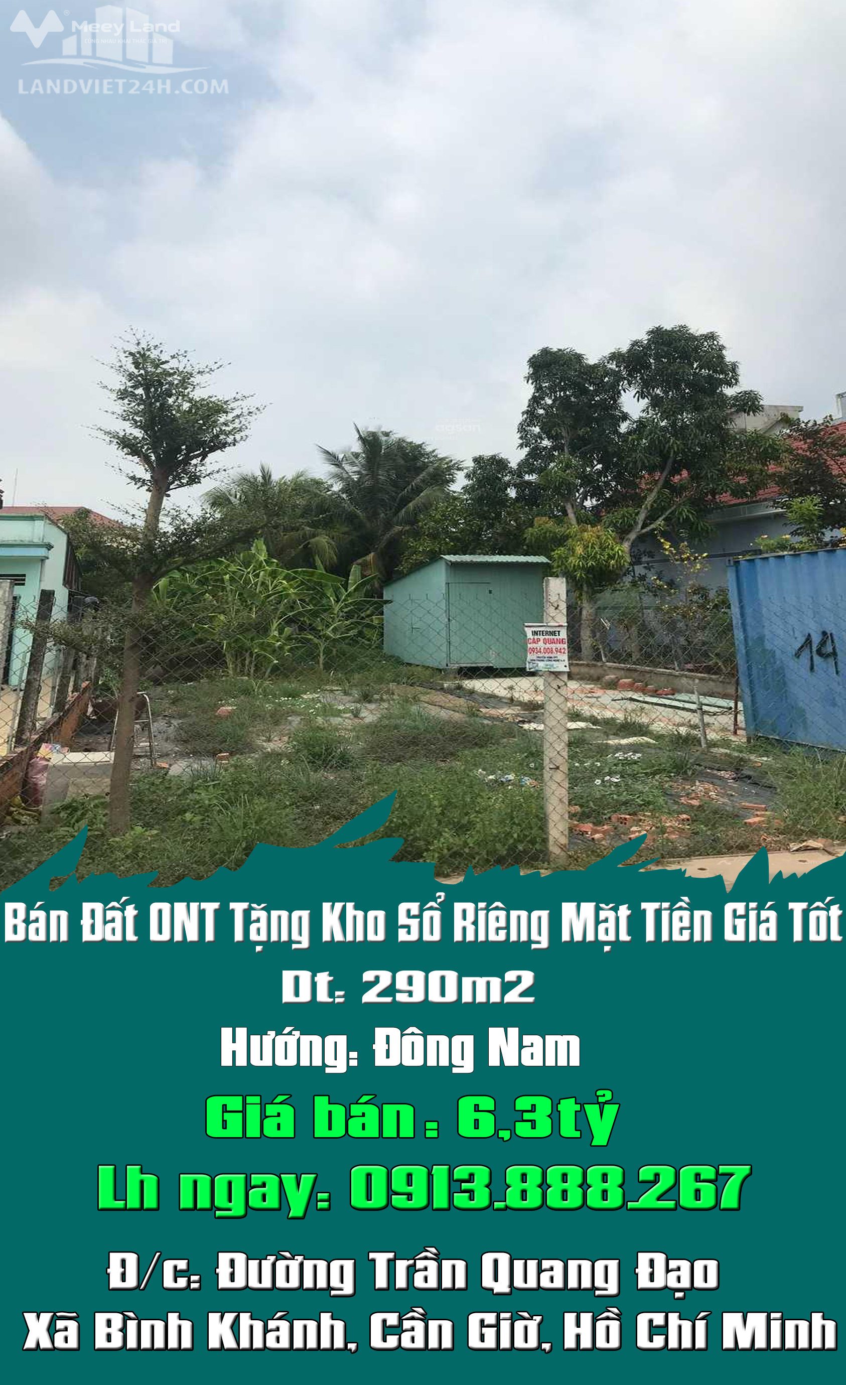 Chính chủ bán đất ONT tặng kho sổ riêng mặt tiền giá tốt nhất khu vực Bình Khánh, Cần Giờ-01