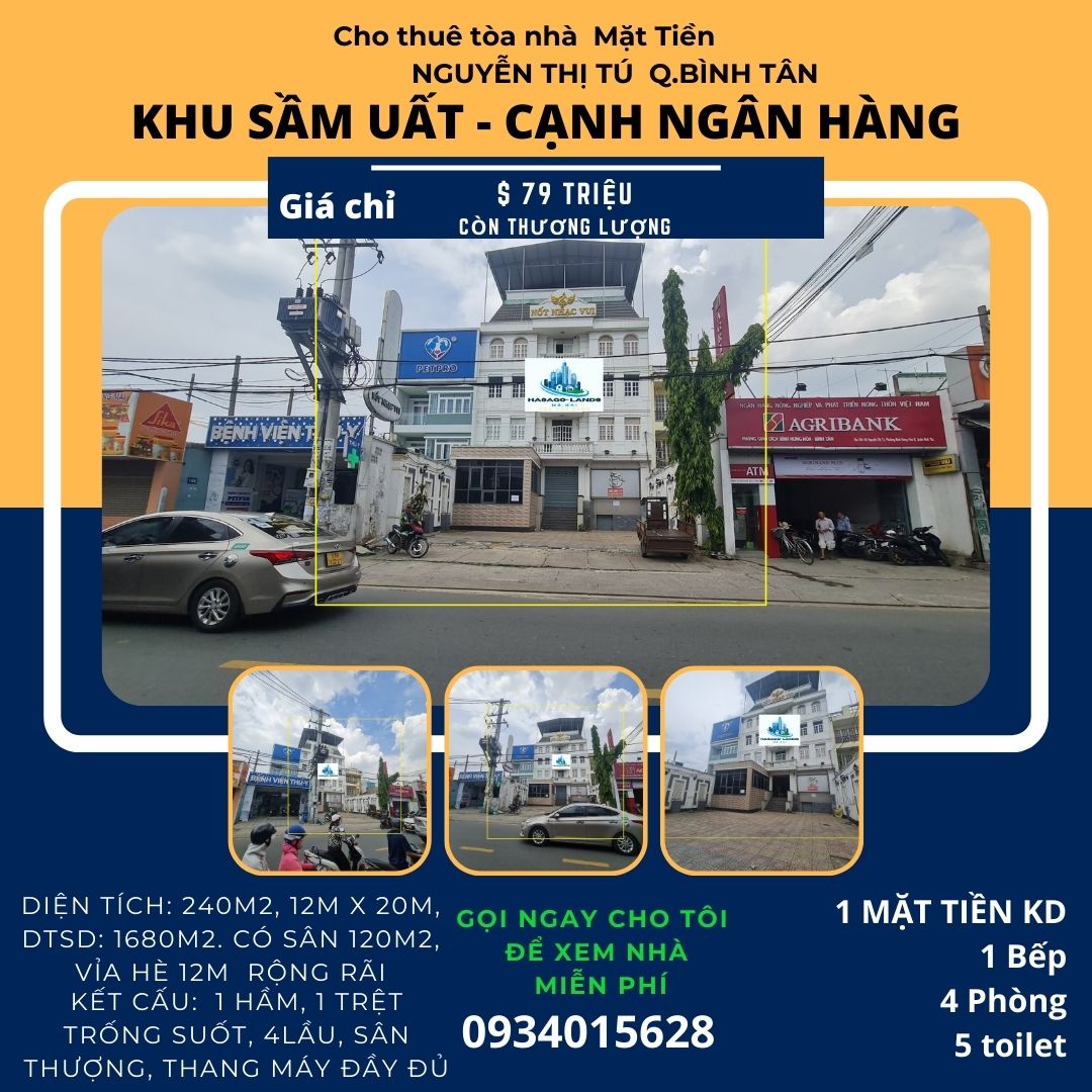 Cho thuê tòa nhà mặt tiền Nguyễn Thị Tú 240m2, 4 lầu-01