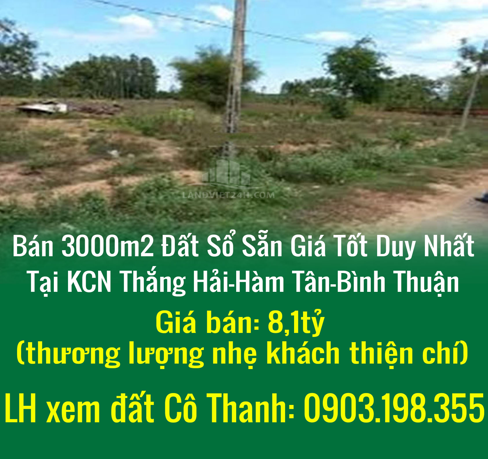 Chính chủ bán 3000m2 đất sổ sẵn giá tốt duy nhất tại Thắng Hải, Hàm Thuận-01