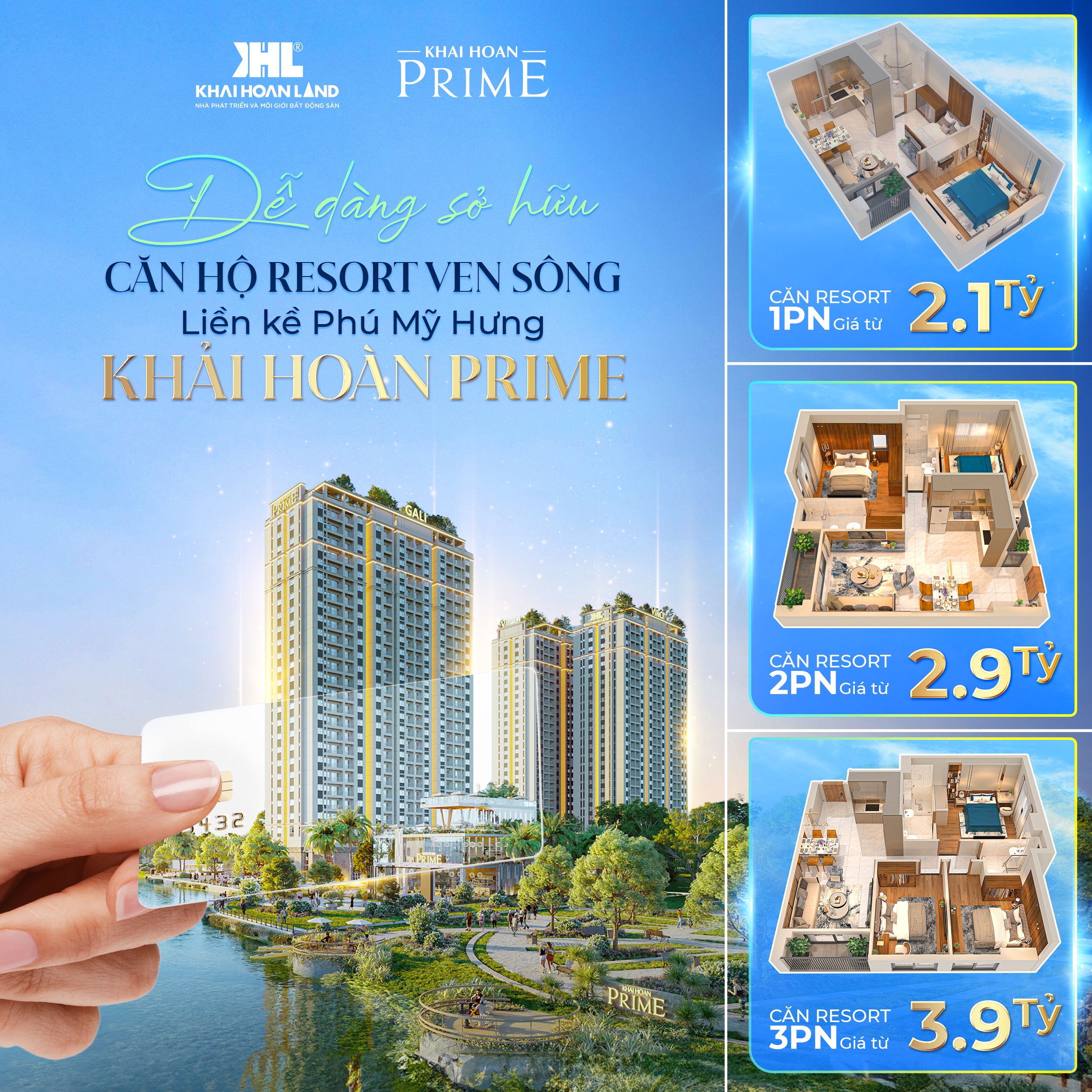 Căn hộ Khai Hoan Prime, giá 2,1 tỷ, vay 0 gốc-lãi 30 tháng, chiết khấu đến 12%-01