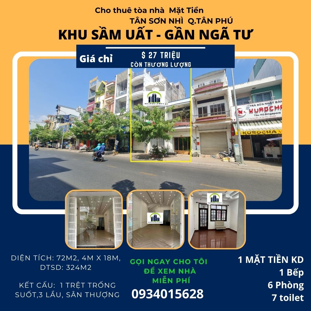 Cho thuê nhà mặt tiền Tân Sơn Nhì 72m2, 3 lầu-01