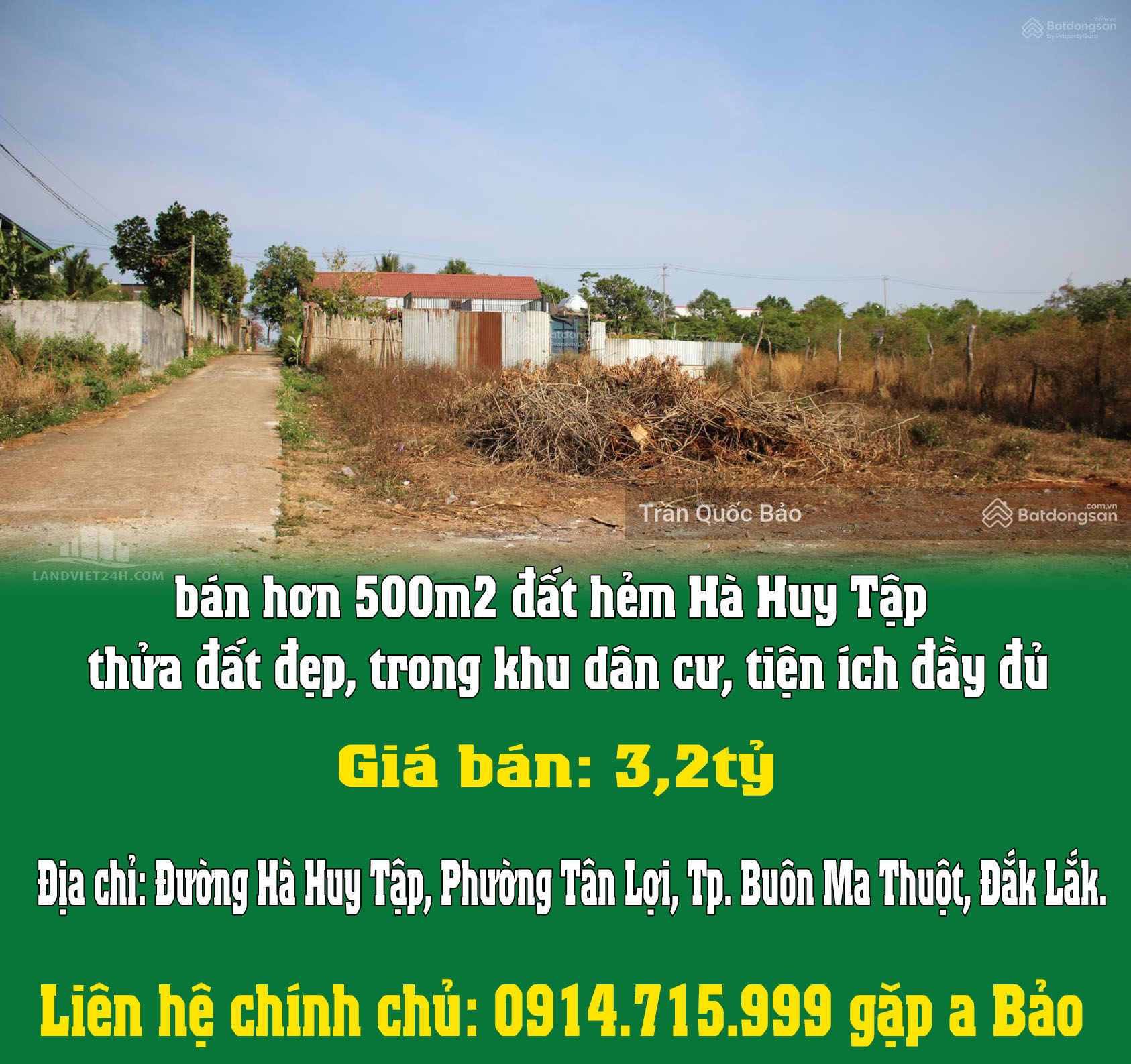 Chính chủ cần bán hơn 500m2 đất hẻm Hà Huy Tập, thửa đất đẹp, trong khu dân cư, tiện ích đầy đủ-01